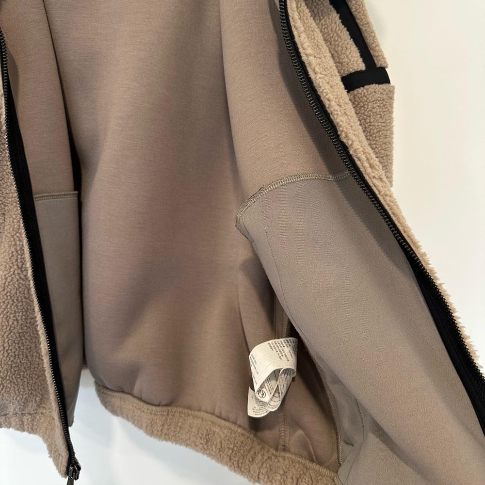 Beige Sherpa Zip-Up Jacket - Picture 8 of 8